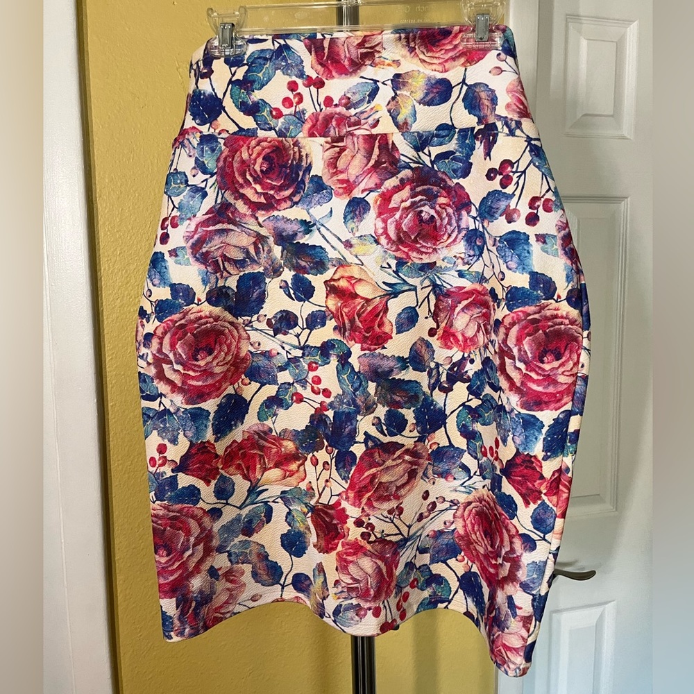 LuLaRoe Floral Pencil Skirt sz 2XL